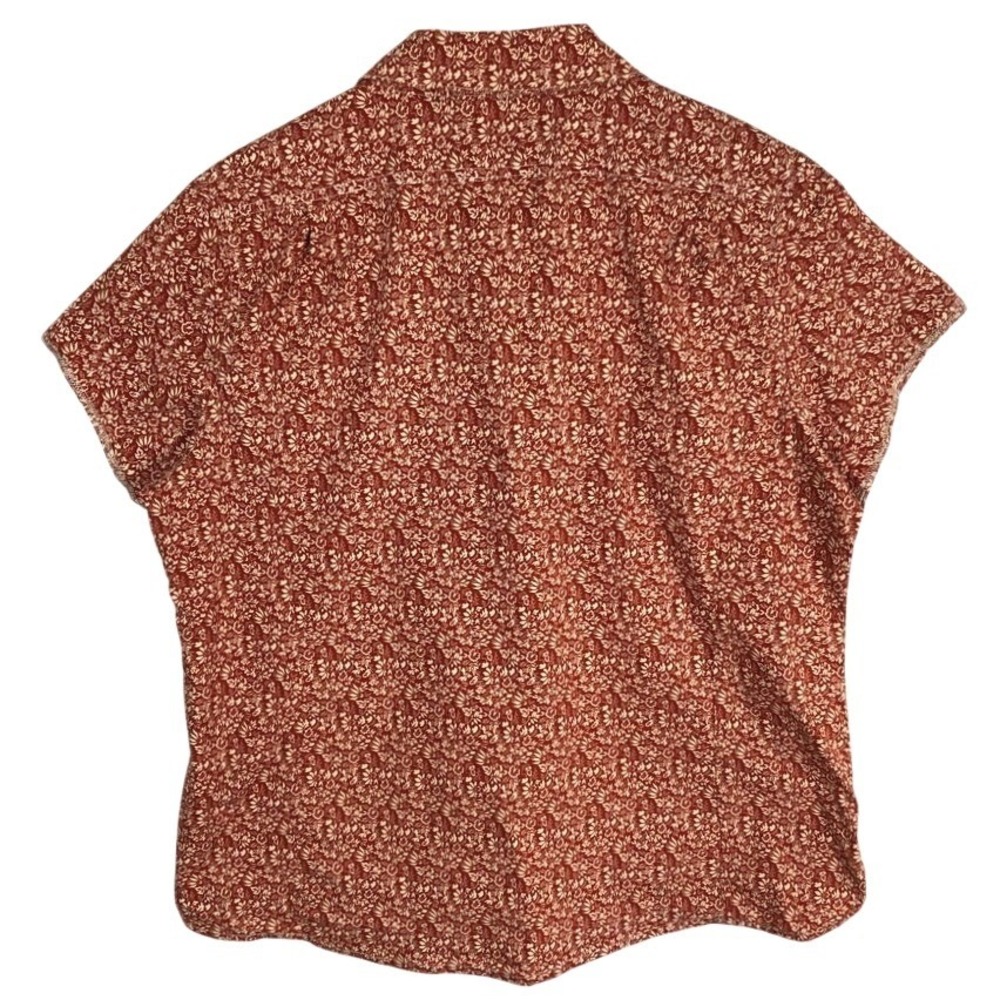 DOVETAIL Workwear Tori Short Sleeve Floral Shirt Women's XL Rust Orange FS3188 - Picture 2 of 9